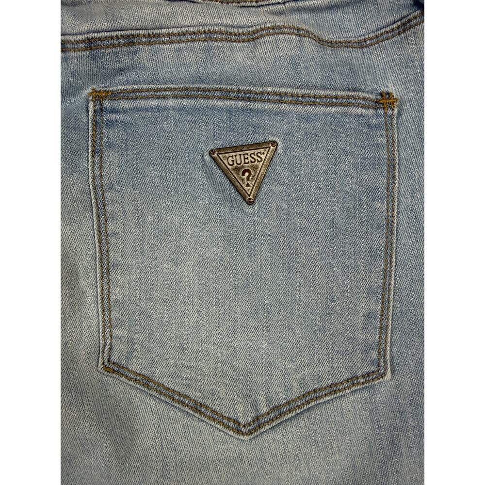 GUESS Jeans Women's Size 32 Curvy Light Wash Crop Distressed Stretch - Picture 4 of 9